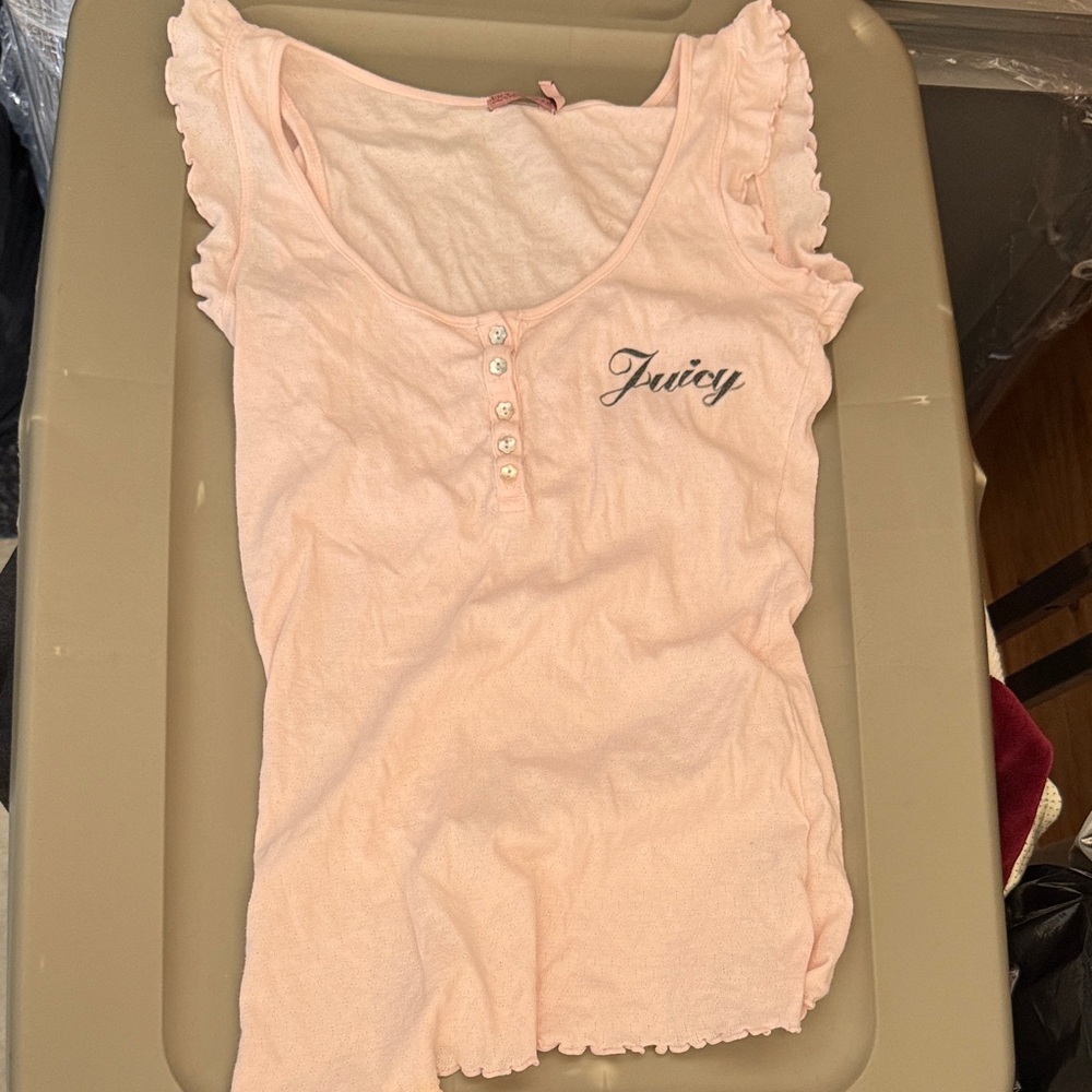 Juicy Couture Light Pink Buttoned Top Rare M